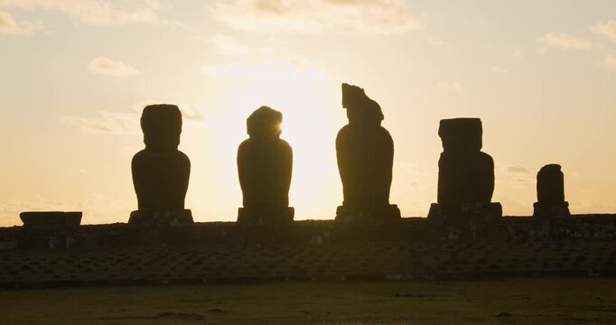 Moai in Ahu Tahai, Hanga Roa, Easter Island