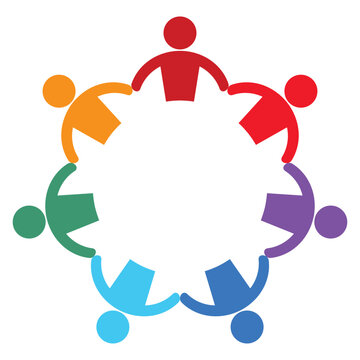 Colorful Team Collaboration Icon Representing Unity and Togetherness