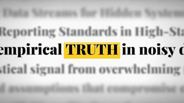 Science and truth concepts highlighted in fast-cut book text, 4K seamless loop

