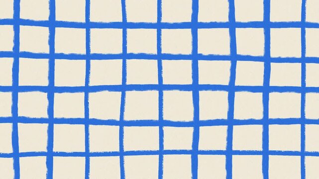 Hand-drawn blue grid pattern animated background, on textured paper