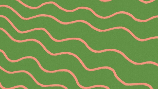 Hand-drawn wavy line pattern animation on green background