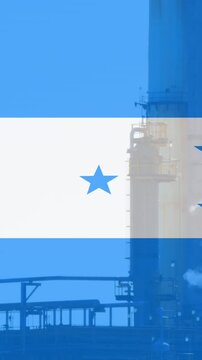 Animation of flag of honduras over factory