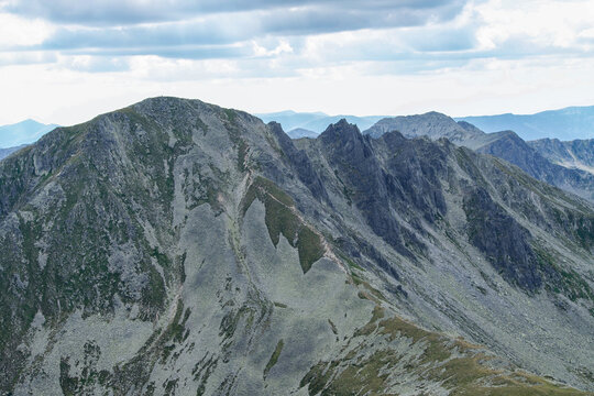high mountain landscape, Peleaga Peak, Retezat Mountains, Romania 