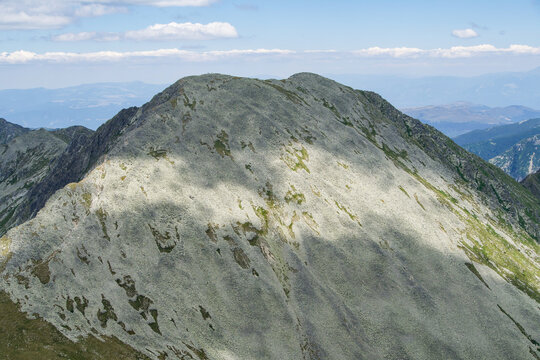 high mountain landscape, Papusa Lake, Retezat Mountains, Romania 
