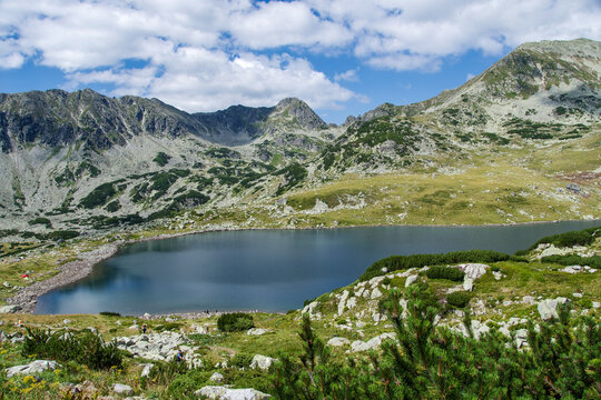 lake and mountains, Bucura Lake, Retezat Mountains, Romania 