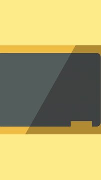 Animation of board icon moving on yellow background