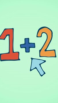 Animation of addition icon moving on green background