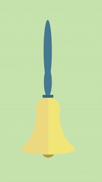 Animation of bell icon moving on green background