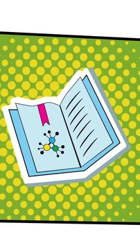 Animation of notebook icon moving on white background