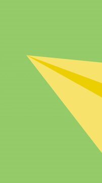 Animation of paper plane icon moving on green background