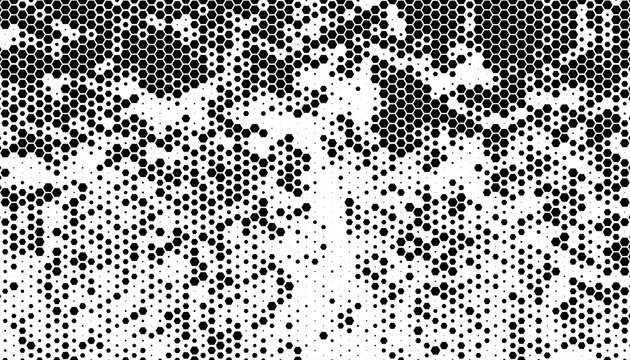 Random size of hexagon pattern with smooth transition effect for modern background element. Vector format Illustration. EPS10
