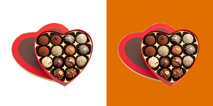 Heart Shaped Box of Gourmet Chocolates for Valentines Day Gift transparent png