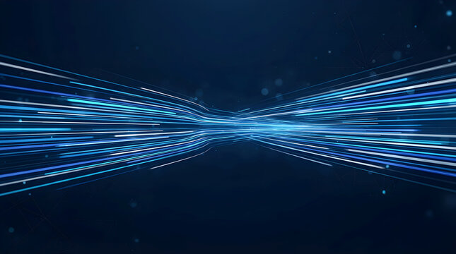 Abstract Converging Light Trails Representing High Speed Internet Data Transfer
