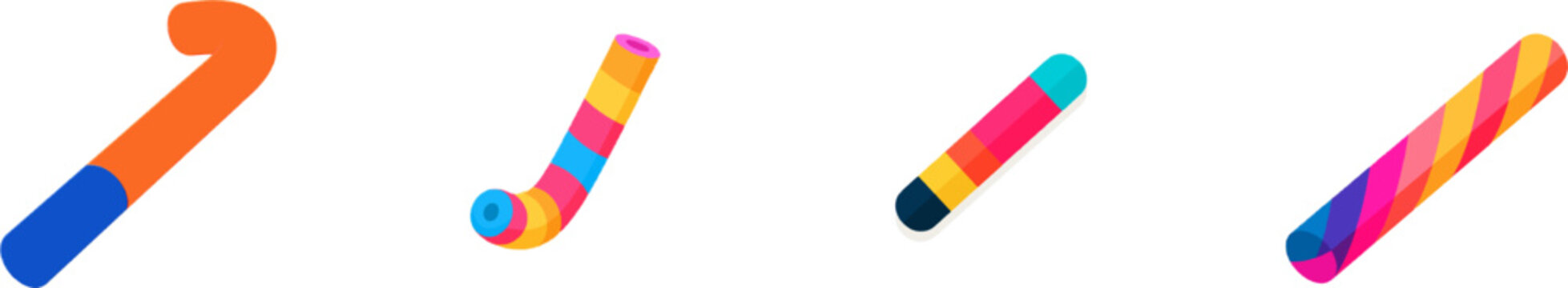 A premium colorful flat vector icon of an inflatable pool noodle toy features vibrant colors, modern UI style, exclusive minimalist design, isolated on a pure white background