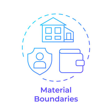 Material boundaries blue gradient concept icon. Protecting personal limits. Individual financial security. Round shape line illustration. Abstract idea. Graphic design. Easy to use in booklet