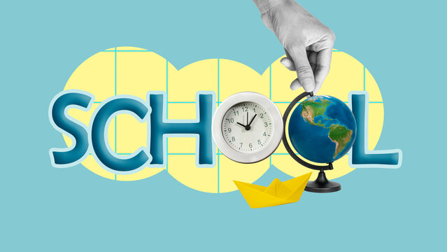 Back to School Education Concept with Learning, Knowledge, Time Management, Geography, Global Awareness and Academic Preparation