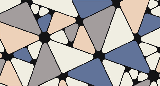Abstract Geometric Triangle Pattern Background. Modern Mosaic Stained Glass Voronoi Seamless Vector Illustration