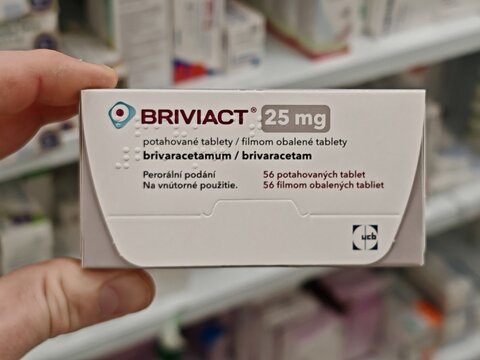 Prague,Czech Republic-11 March 2026:BRIVIACT, active substance BRIVARACETAM, producer UCB, indication epilepsy