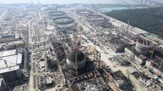 Aerial View of Rooppur Nuclear Power Plant Under Construction