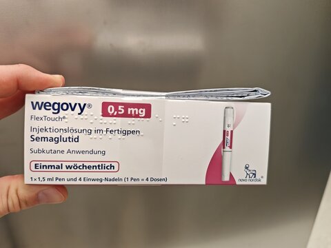 Prague,Czech Republic-12 May 2025:WEGOVY, ACTIVE SUBSTANCE semaglutide, PRODUCER Novo Nordisk, INDICATION weight management