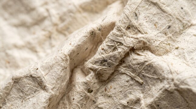 Natural coarse recycled handmade paper texture macro