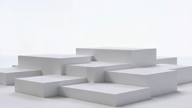 Abstract liquid splash over geometric blocks animation