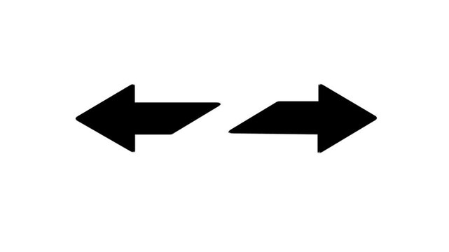 Two Black Arrows Pointing in Opposite Directions on White Background left right