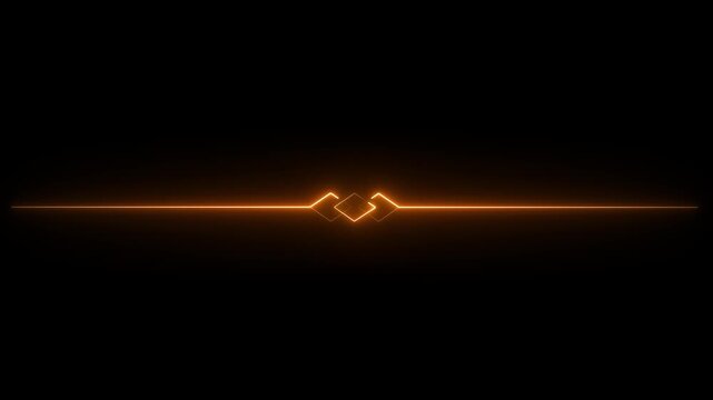 Golden ornamental divider line. Elegant geometric separator. Minimal decorative border for invitations, certificates and luxury designs. neon 4k motion video.