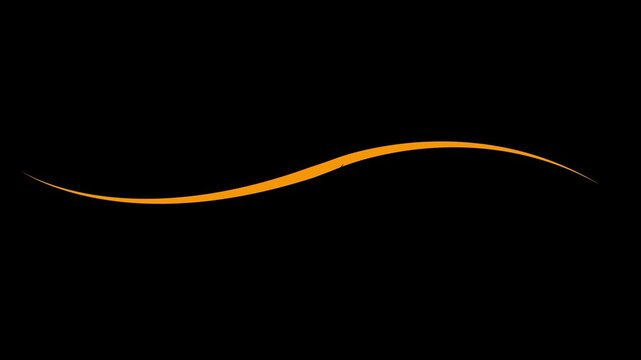 Golden smooth wavy line.4k motion video.