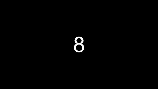 0 to 60 Countdown Timer,  white Numbers on a black  Background 4k motion animation.