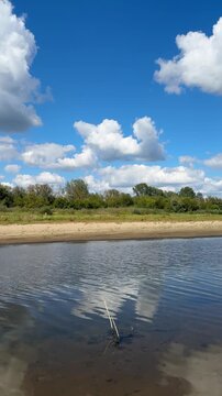 The Vistula River in summer, natural landscape