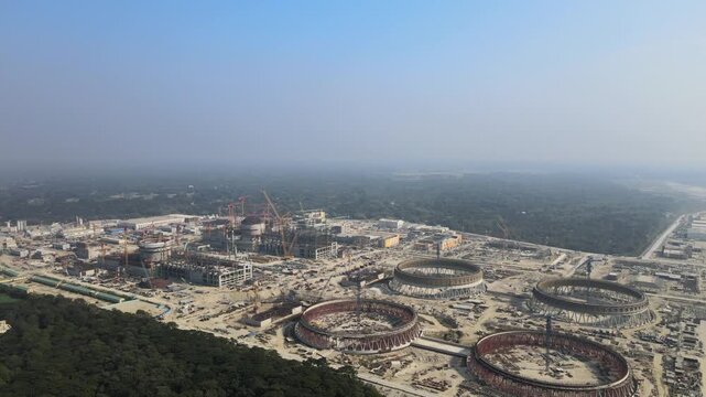 Aerial View of Rooppur Nuclear Power Plant Under Construction Site