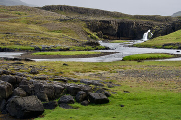 Fosslagarfoss Waterfall Fossa River Western Iceland © Marcel