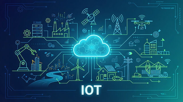 Internet Of Things Concept Illustration With Connected Smart Devices