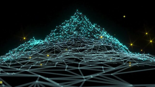 Grid digital mountain data tech bg 4k