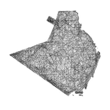 Sketch black and white Kwale (Kenya) outline map design