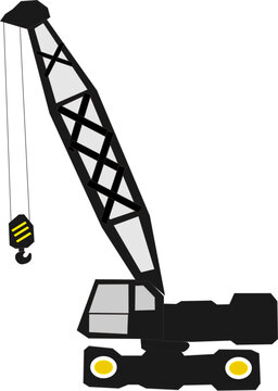 crawler crane in the white background with safety work