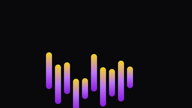 Animated audio spectrum visualizer with gradient bars, dynamic sound wave motion for music production and digital media projects animation 4k