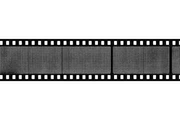 Fototapeta premium Clean black film strip with three blank rectangular frames