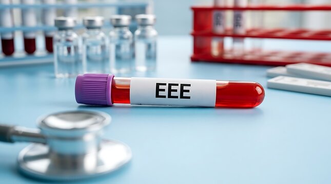 EEE Virus Blood Sample Tube for Medical Testing in Laboratory Diagnostic Research Setting