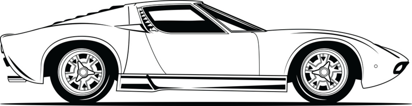 Exotic Italian Sport Car Outline
