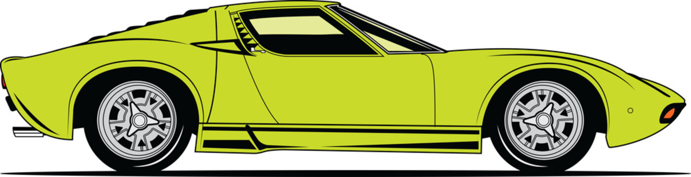 Exotic Italian Sport Car Lime Green