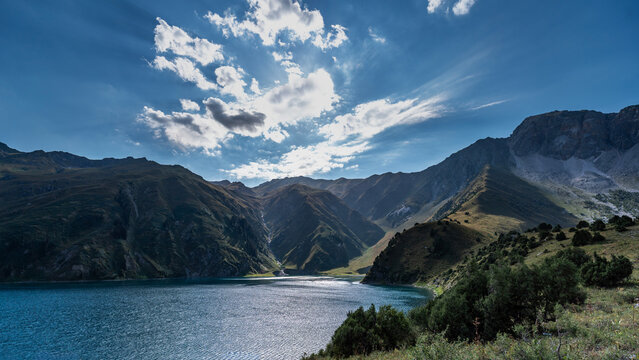 Lake Kol in Alatai State Nature Park Kyrgyzstan