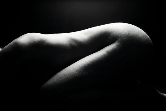 Female body curves highlighting artistic abstract nude form