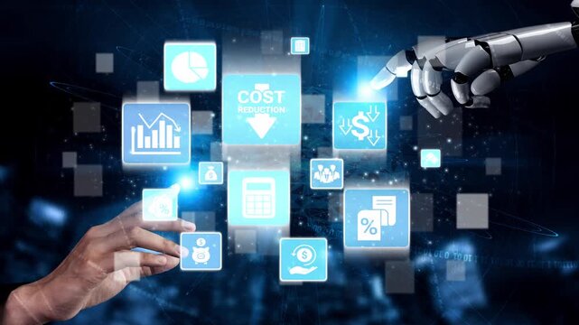 Cost reduction and cost saving through digital transformation, business cost optimization, operational cost reduction, financial savings, and resource efficiency strategy for business success. Funnel