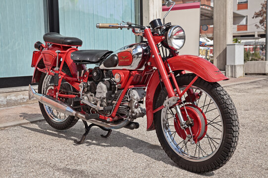 Classic Moto Guzzi Astore 500 (1949) at motorcycle event, on April 7, 2013 in Voltana di Lugo, Ravenna, Italy