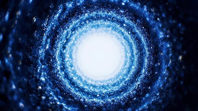 Abstract blue spiral galaxy animation loop