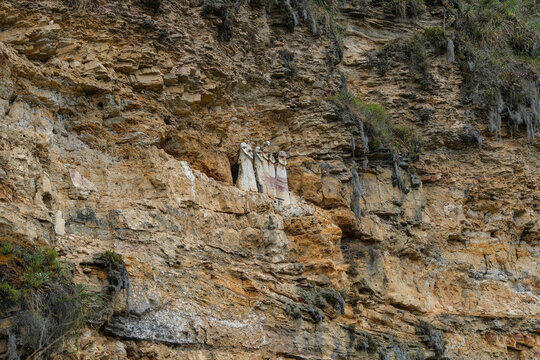 Cruz Pata, Peru - July 2, 2026: Sarcophagi of Karajia at the Karajia Archaeological Monumental Zone in Cruz Pata, Peru.