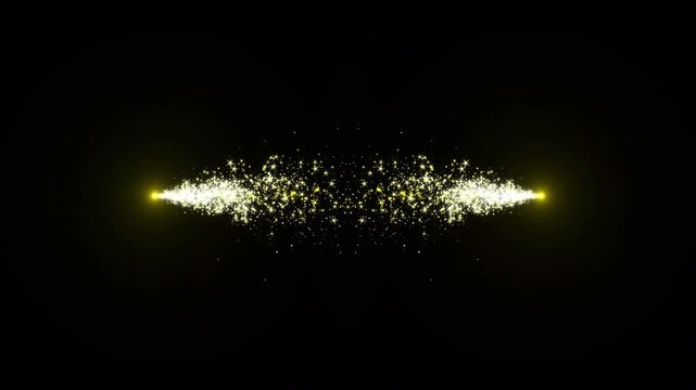 Sparkling golden glitter dust trail featuring luxury fairy light effects, magical swirl motion and twinkling star particles in 4k animation for seamless fantasy motion graphics