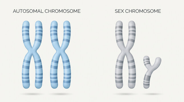 Autosomal vs Sex Chromosome Comparison 3D Scientific Illustration